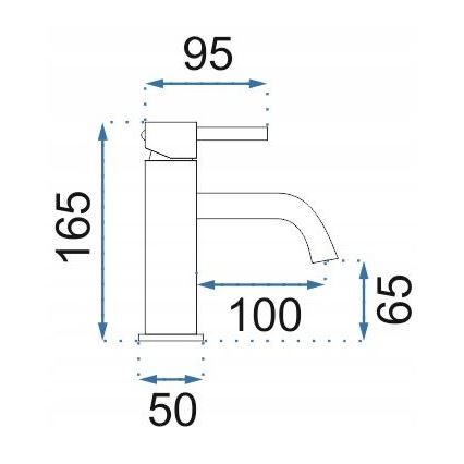 REA-B4527 - LUNGO 16.5 cm Basin Mixer, Brushed Gold