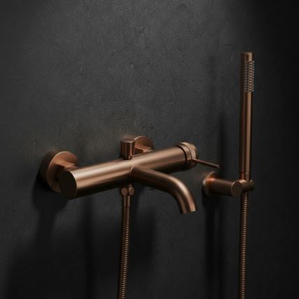 REA-B4567 - LUNGO Brushed Copper Bathtub Set