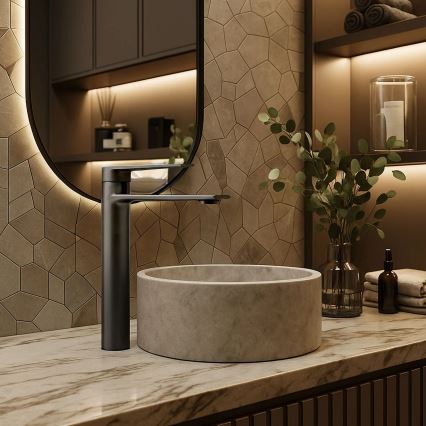 REA-B4584 - STORM Washbasin Mixer 29.5 cm, Titanium