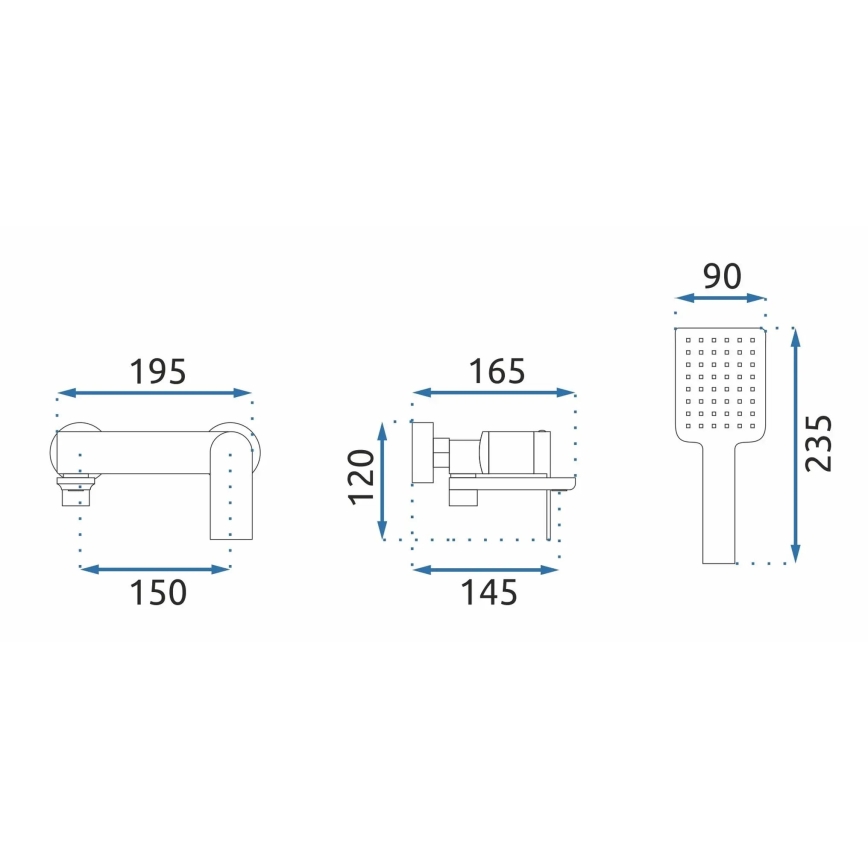 REA-B4585 - STORM Titanium Bathtub Set