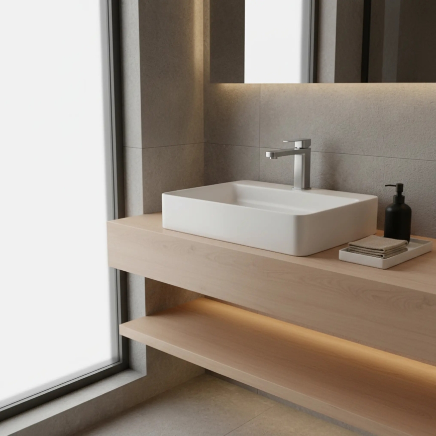 REA-B4589 - ARLO 17 cm Nickel Washbasin Faucet