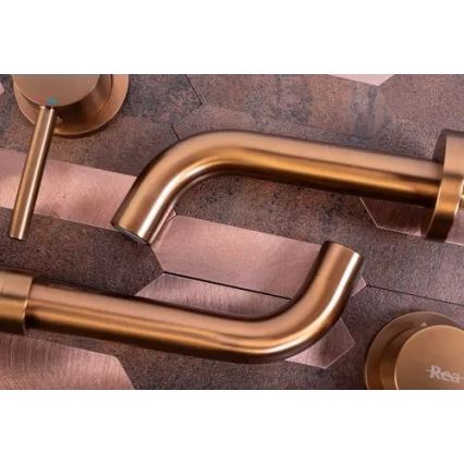 REA-B4600 - LUNGO concealed basin mixer, brushed copper finish