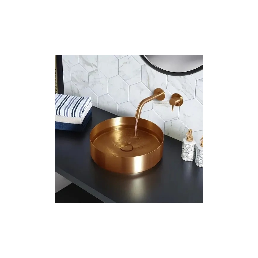 REA-B4600 - LUNGO concealed basin mixer, brushed copper finish