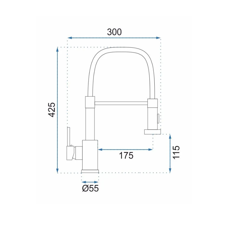 REA-B4821 - COLIN 42.5 cm Brushed Gold Kitchen Faucet with Pull-Out Spray