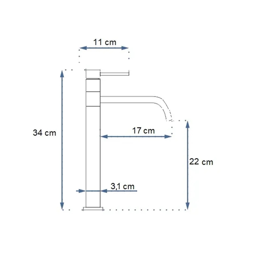REA-B5002 - LUGANO 34 cm Gold Basin Mixer
