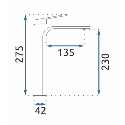 REA-B5062 - Basin mixer MARCO 27,5 cm titanium