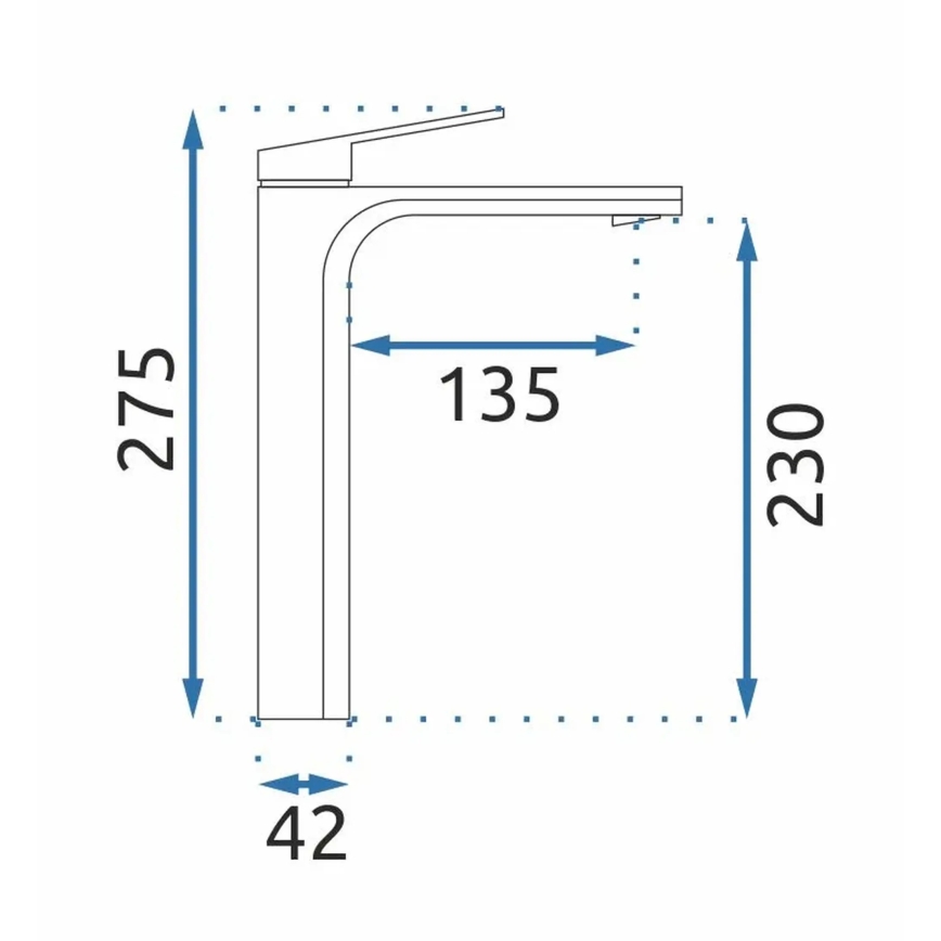 REA-B5062 - Basin mixer MARCO 27,5 cm titanium