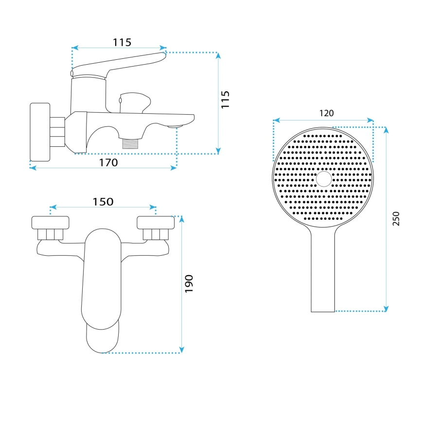 REA-B5063 - MARCO Bathtub Set, Titanium
