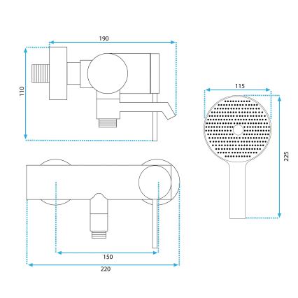 REA-B5099 - FOSS Matte Black Tub Set