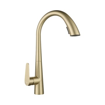 REA-B5312 - ROSS 43 cm Pull-Out Spray Kitchen Faucet, Brushed Gold