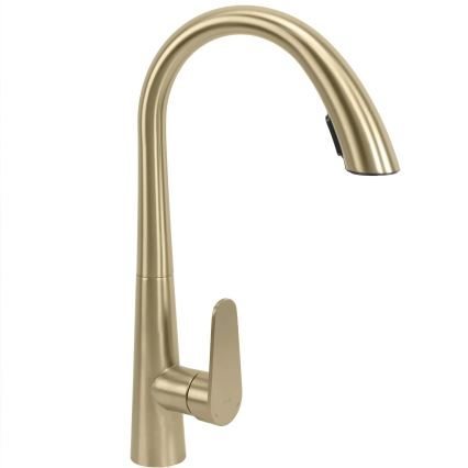 REA-B5312 - ROSS 43 cm Pull-Out Spray Kitchen Faucet, Brushed Gold