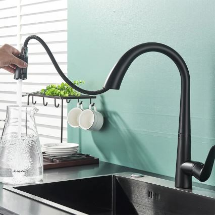 REA-B5313 - ROSS 43 cm Pull-Out Kitchen Faucet, Black