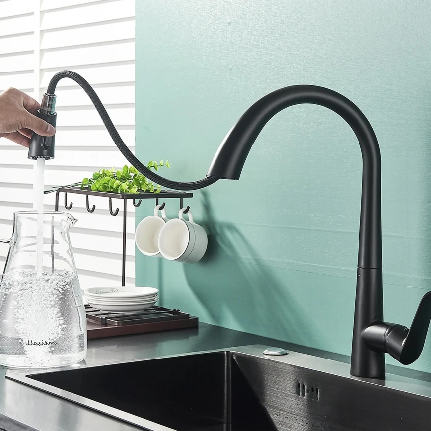 REA-B5313 - ROSS 43 cm Pull-Out Kitchen Faucet, Black