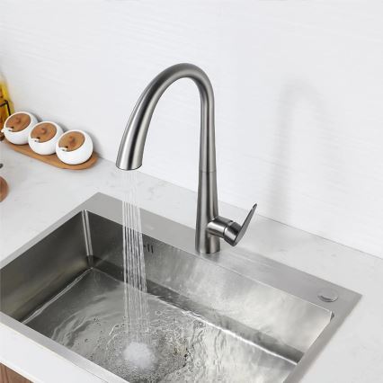 REA-B5314 - ROSS 43 cm Kitchen Faucet with Pull-Out Sprayer, Nickel Finish