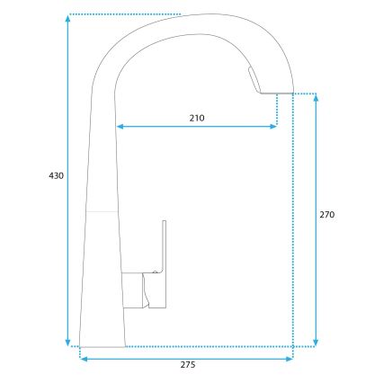 REA-B5314 - ROSS 43 cm Kitchen Faucet with Pull-Out Sprayer, Nickel Finish