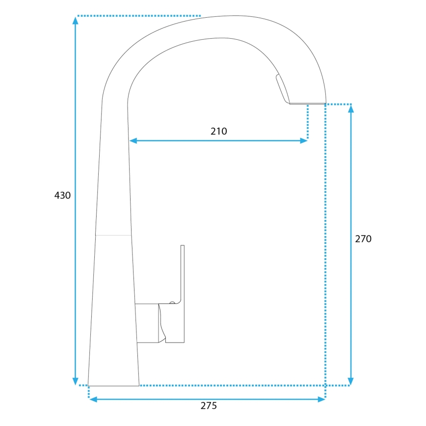 REA-B5314 - ROSS 43 cm Kitchen Faucet with Pull-Out Sprayer, Nickel Finish