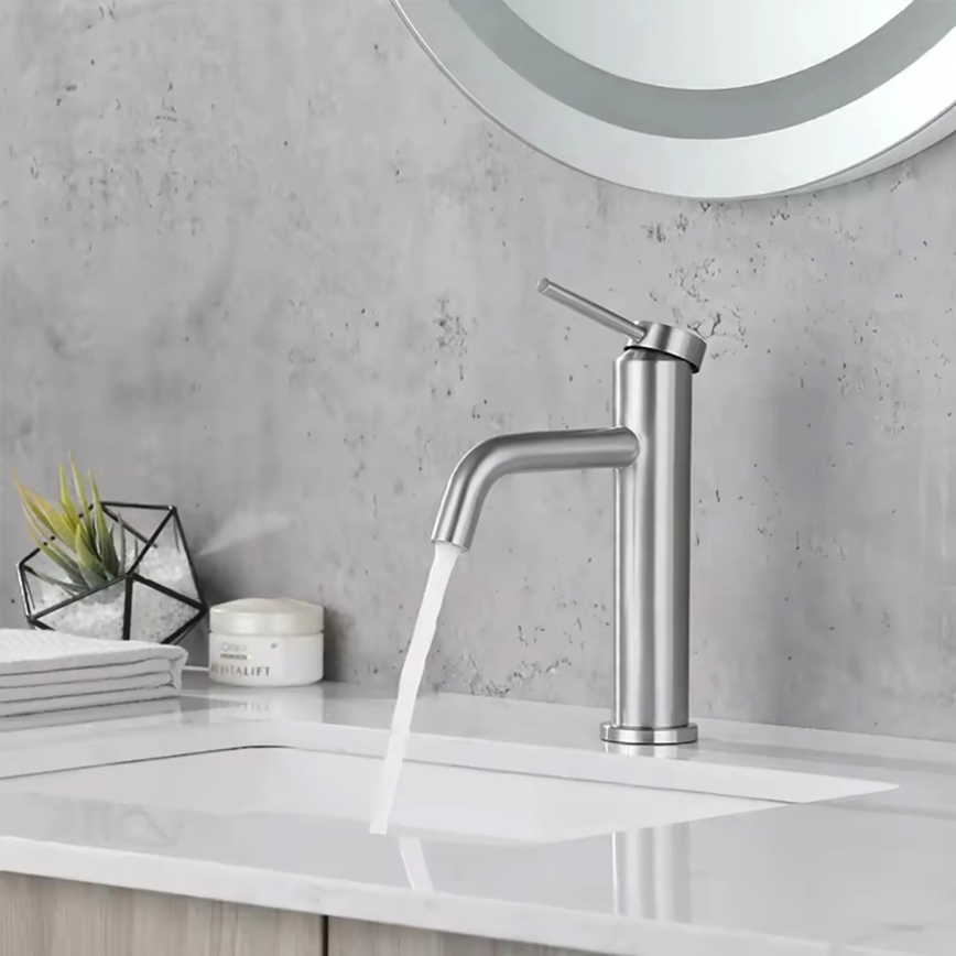 REA-B5324 - CLIF 20.5 cm Basin Mixer, Brushed Steel