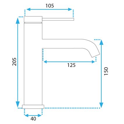 REA-B5324 - CLIF Basin Mixer 20.5 cm Brushed Steel