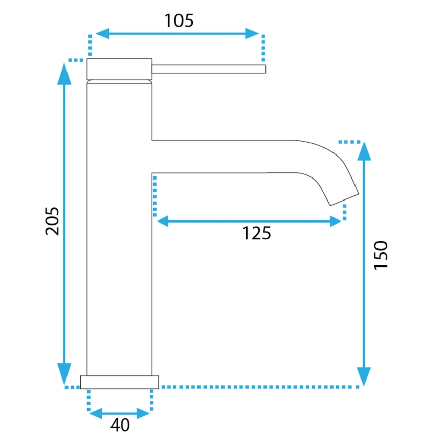REA-B5324 - CLIF Basin Mixer 20.5 cm Brushed Steel