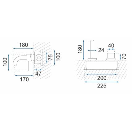 REA-B5334 - OWEN Brushed Gold Built-in Washbasin Mixer