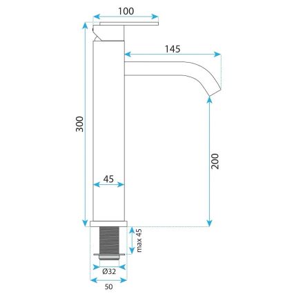 REA-B5510 - ONTARIO 30 cm Basin Mixer, Nickel