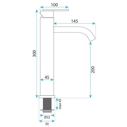 REA-B5511 - ONTARIO 30 cm Basin Mixer, Titanium