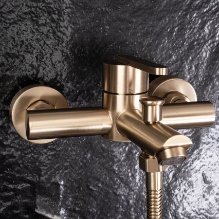 REA-B5513 - ONTARIO Brushed Gold Bathtub Set with Mixer Tap