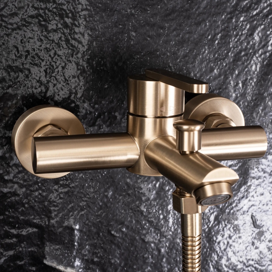 REA-B5513 - ONTARIO Brushed Gold Bathtub Set with Mixer Tap