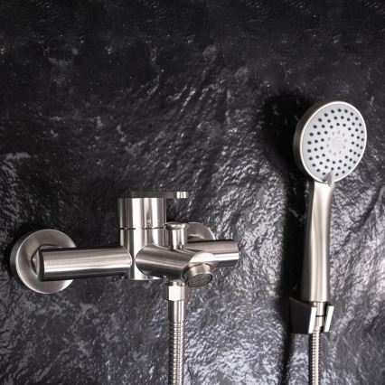 REA-B5514 - ONTARIO Bathtub Set with Mixer Tap, Brushed Steel Finish