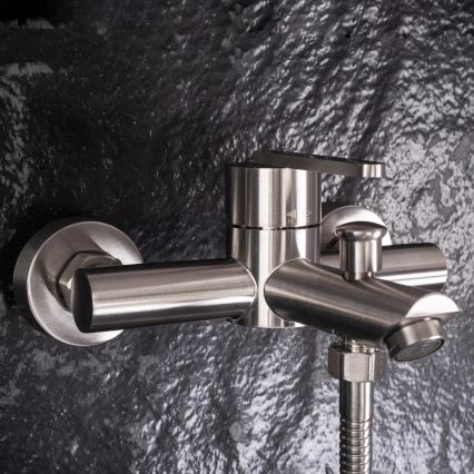 REA-B5514 - ONTARIO Bathtub Set with Mixer Tap, Brushed Steel Finish
