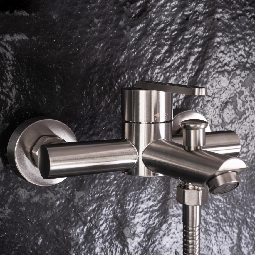 REA-B5514 - ONTARIO Bathtub Set with Mixer Tap, Brushed Steel Finish