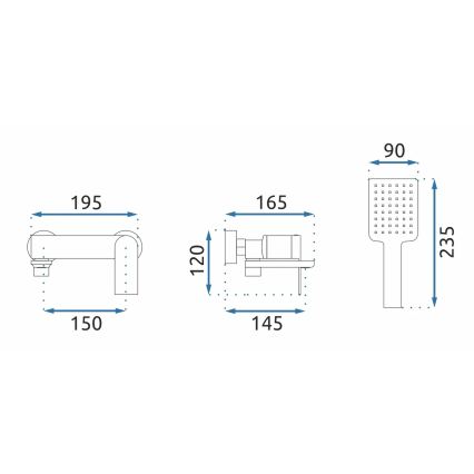 REA-B6204 - STORM Bath Set, Polished Chrome