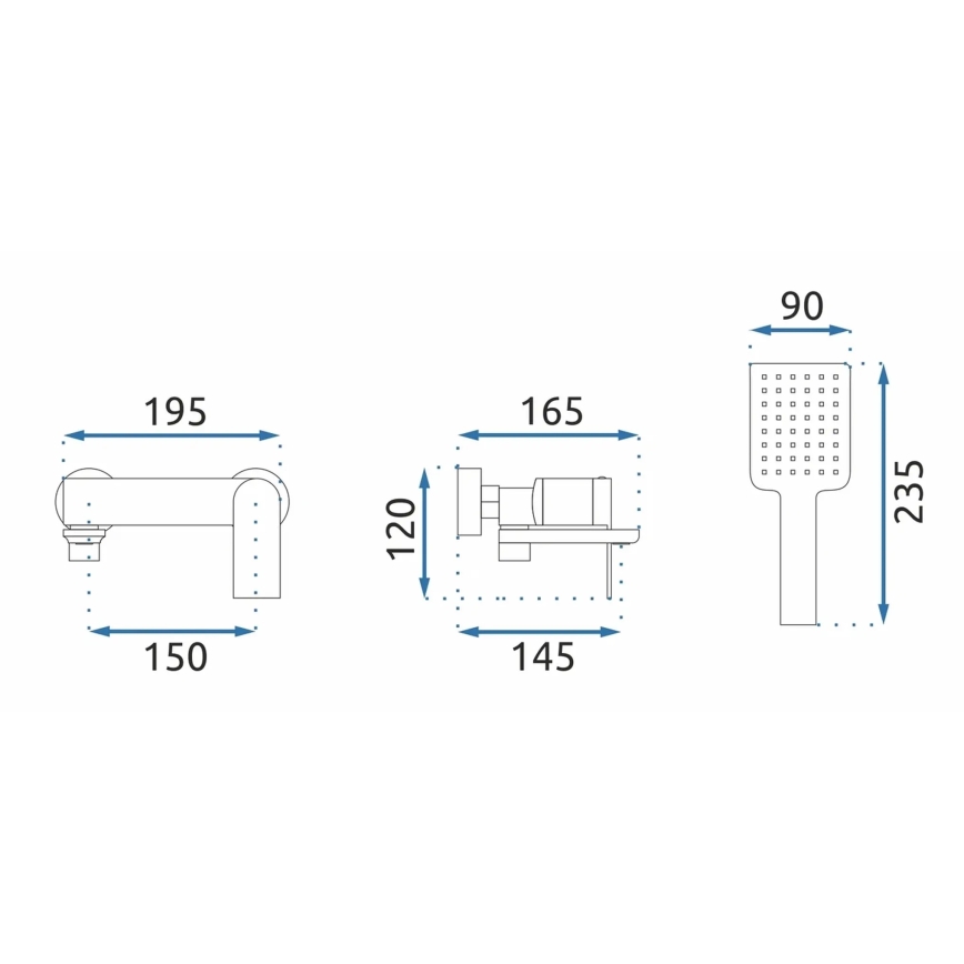 REA-B6204 - STORM Bath Set, Polished Chrome