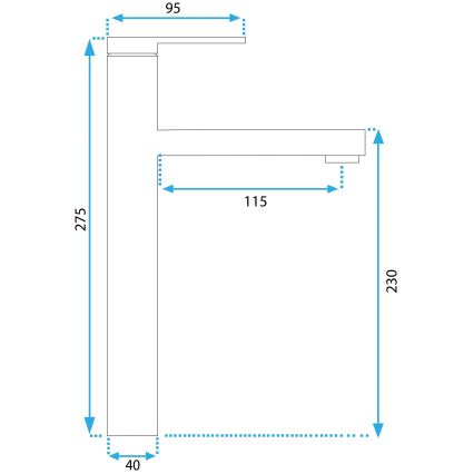 REA-B6214 - PIXEL 27.5 cm Basin Mixer, Black