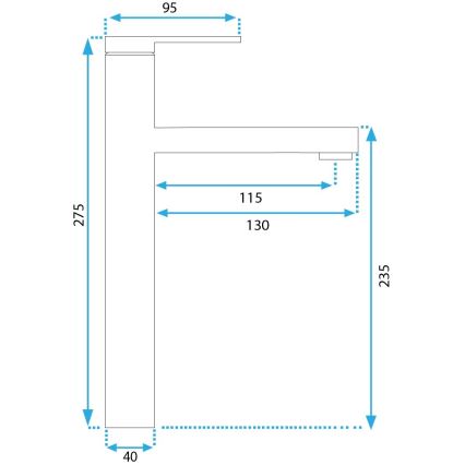 REA-B6215 - PIXEL 27.5 cm washbasin faucet, gold
