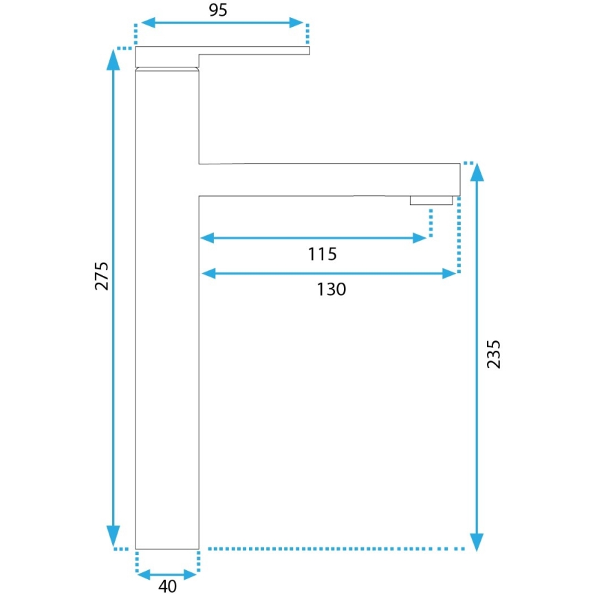 REA-B6215 - PIXEL 27.5 cm washbasin faucet, gold