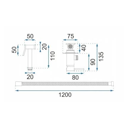 REA-B6311 - LUNGO Bidet Mixer with Hand Shower for Concealed Installation, Brushed Gold