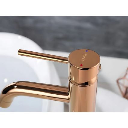 REA-B6321 - LUNGO 28 cm Rose Gold Washbasin Faucet