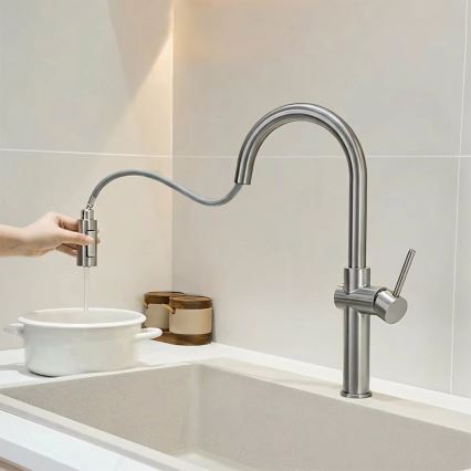 REA-B6330 - FRESH 45 cm pull-out kitchen faucet, nickel