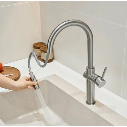 REA-B6330 - FRESH 45 cm pull-out kitchen faucet, nickel