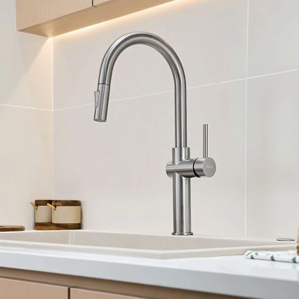 REA-B6330 - FRESH 45 cm pull-out kitchen faucet, nickel