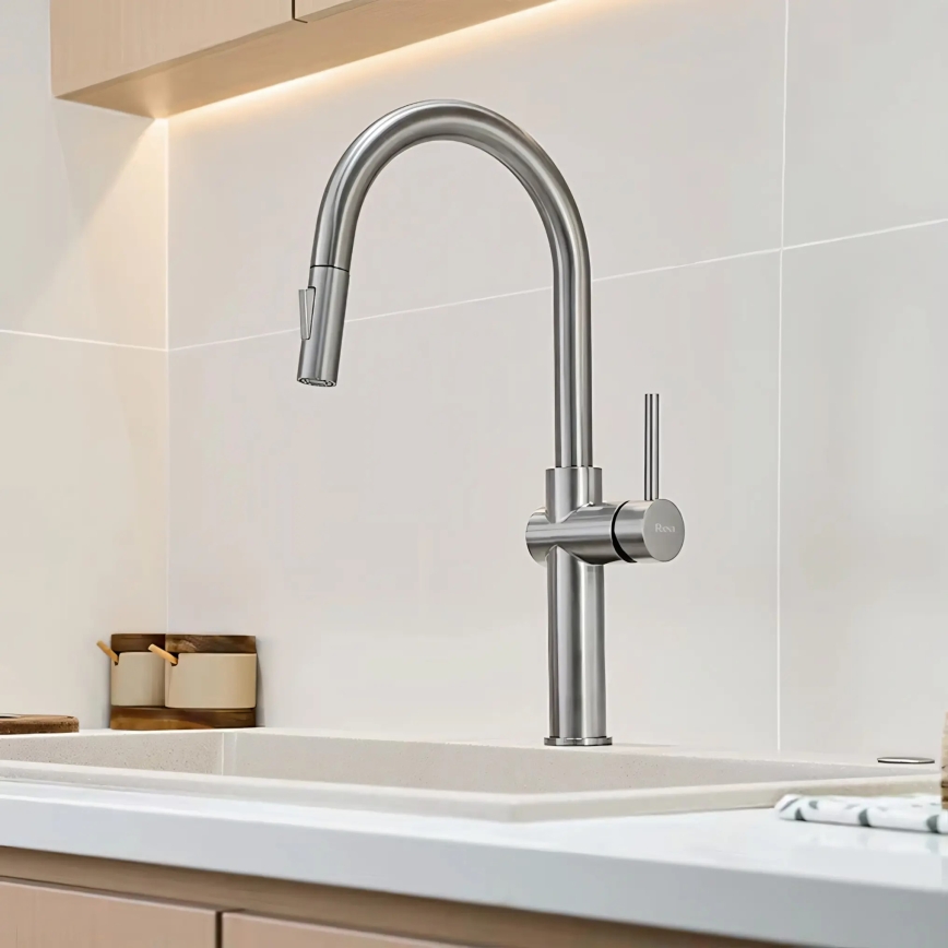 REA-B6330 - FRESH 45 cm pull-out kitchen faucet, nickel