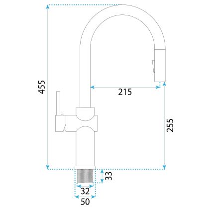 REA-B6330 - FRESH 45 cm pull-out kitchen faucet, nickel