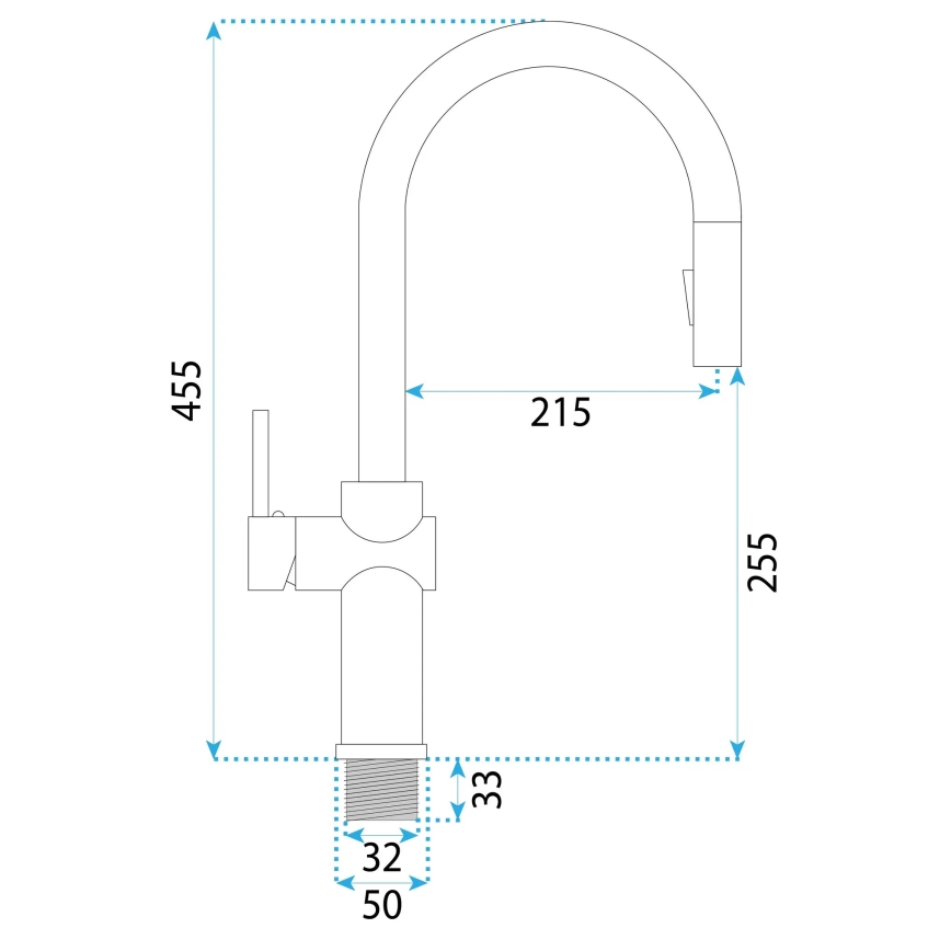 REA-B6330 - FRESH 45 cm pull-out kitchen faucet, nickel