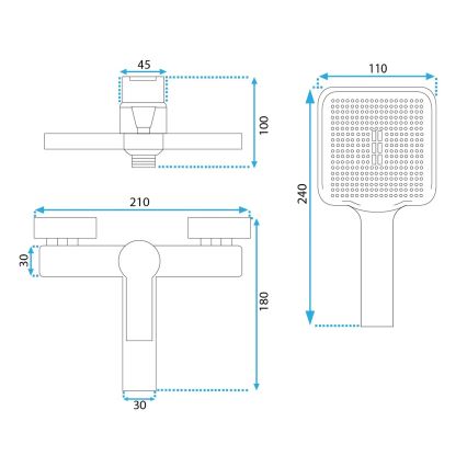 REA-B6407 - ARGUS Matte Black Bathtub Mixer Set