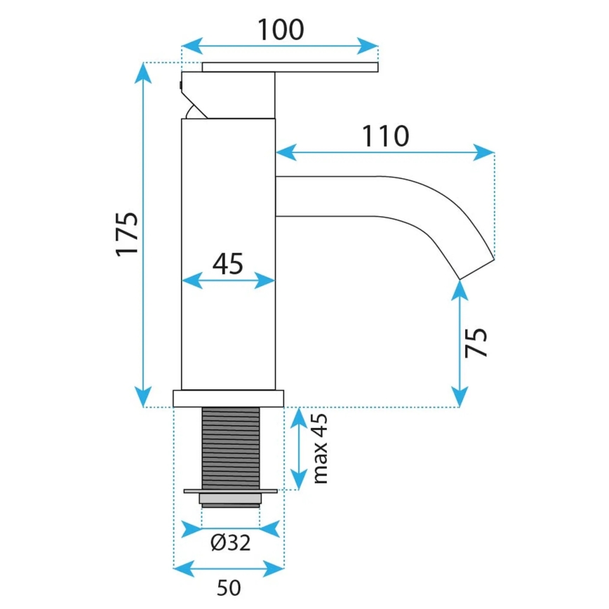 REA-B6444 - FOSTER 18.2 cm Gold Basin Faucet