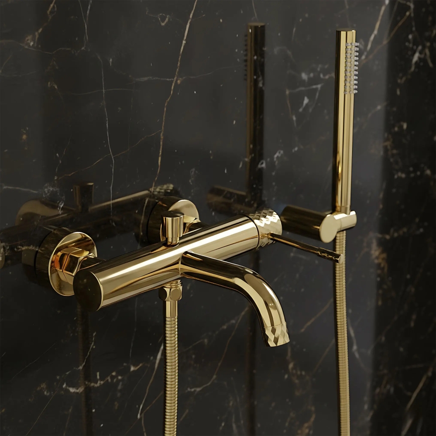 REA-B6448 - LUNGO DIAMOND Gold Bathtub Set