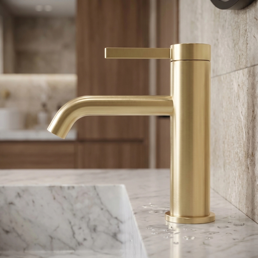 REA-B6533 - RIVO Basin Mixer 16.5 cm Brushed Gold