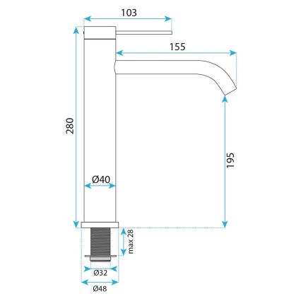 REA-B6538 - RIVO 28 cm basin mixer in nickel