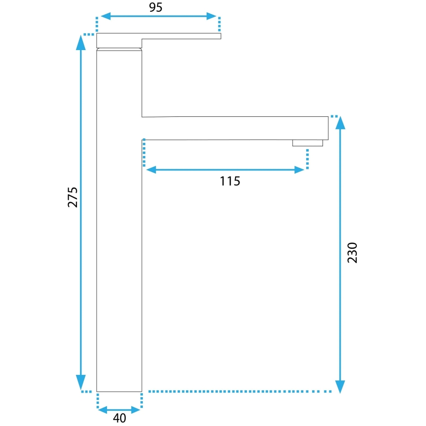 REA-B6562 - PIXEL Washbasin Mixer 27.5 cm Polished Chrome